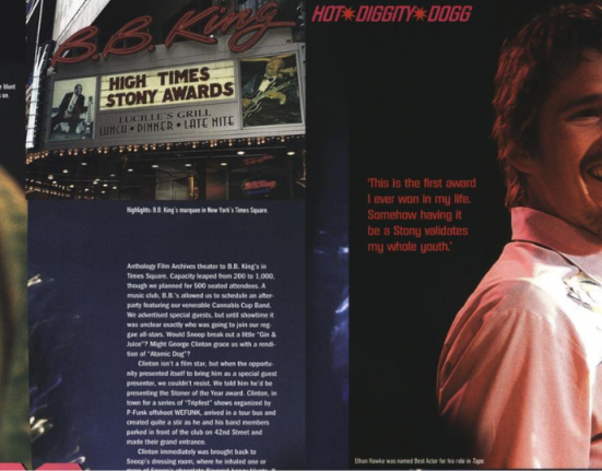 Ethan Hawke’s First Acting Award Was a Bong From High Times. He Has Not Forgotten It.