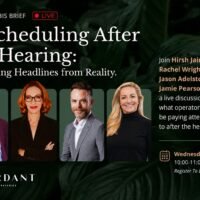 Event banner for “Rescheduling After the Hearing” with four speakers' photos, event details, and information on a live cannabis industry discussion, scheduled for Wednesday, July 22nd, 10-11am PST.